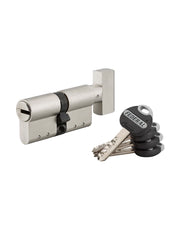 Cilindro europeo per serratura a pomolo Federal, 30Bx30mm, nichel, anti-sfilamento, anti-perforazione, 4 chiavi  - THIRARD