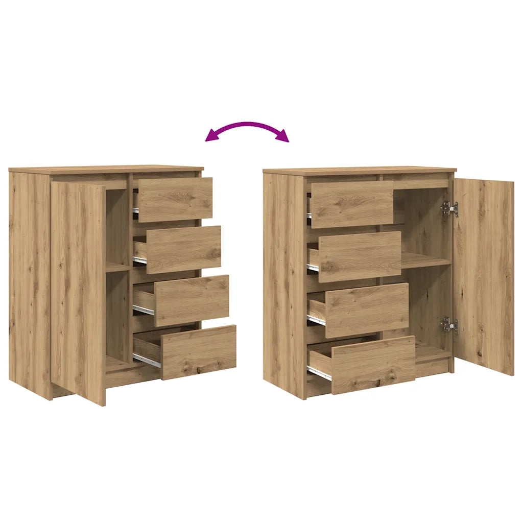 Credenza con Cassetti-Buffet-Armadio da cucina Rovere Artigianale 71x35x84 cm Truciolato