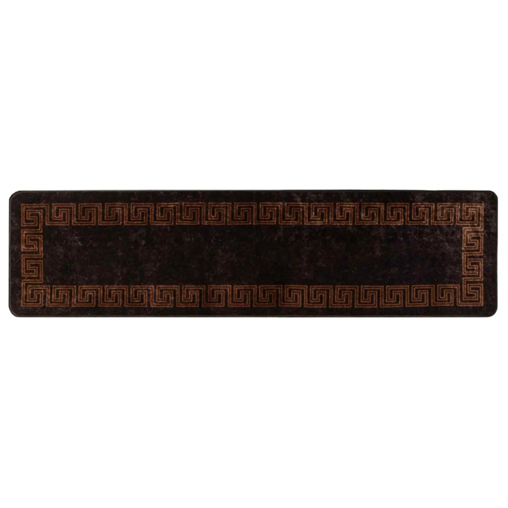 Runner Tappeto MARSA Nero 100 x 350 cm Poliestere e PVC