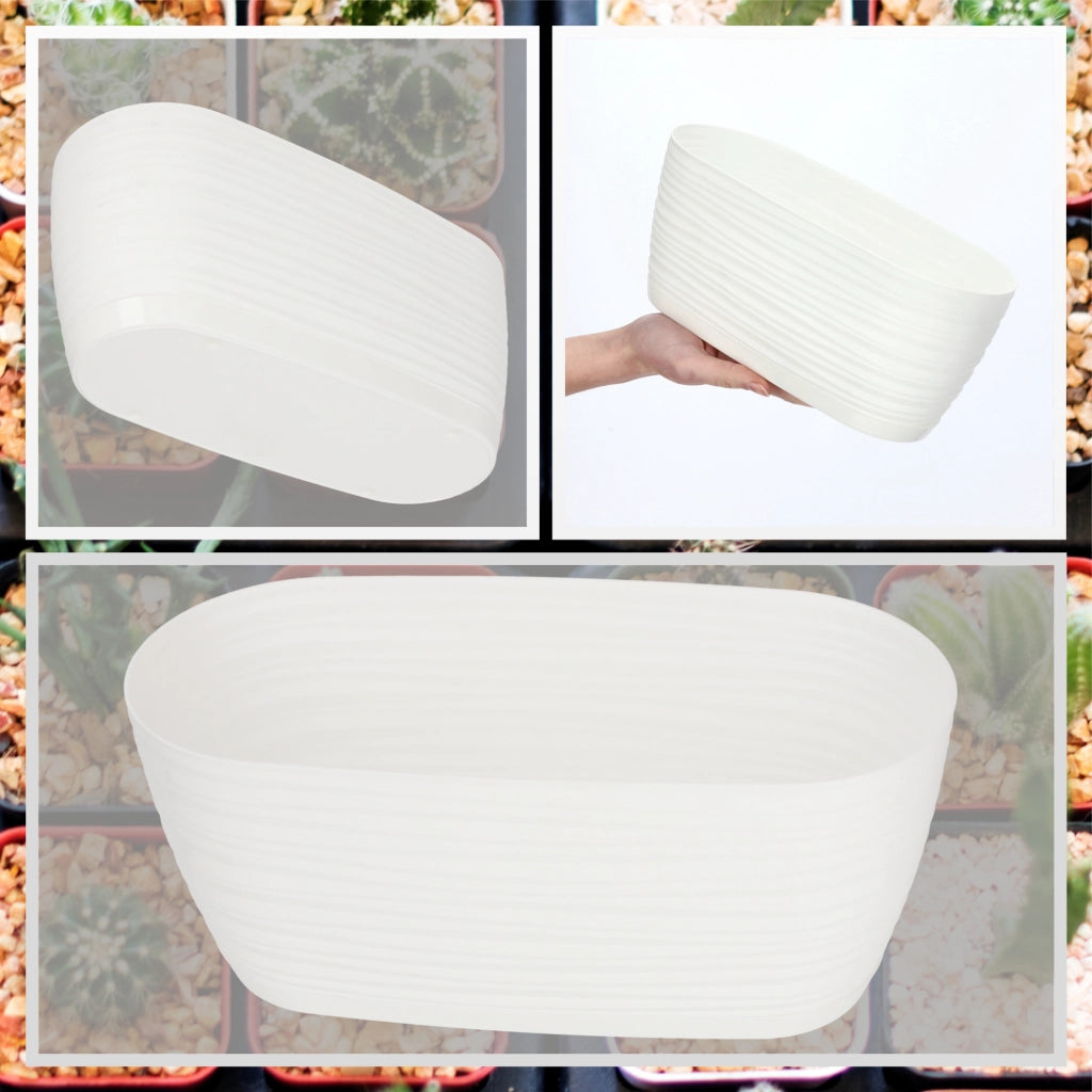 Vaso da fiori KADAX ovale da 27 cm in plastica bianca