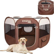 Porta cani, gabbia per animali, portatile per cani, gatti, cuccioli, per uso interno ed esterno in casa con borsa da trasporto e chiusura, kaki, M