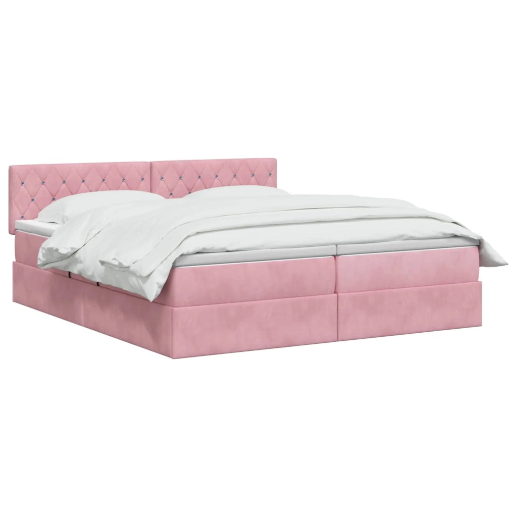 Letto con Contenitore con testiera 2 pz Rosa 3458936