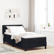 Letto Box Spring con Materasso Nero 90x200 cm Tessuto