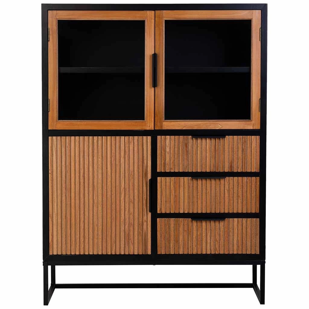 Vetrina con 3 ante e 3 cassetti, legno, 100x40x135h cm