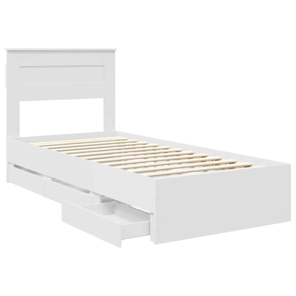 Struttura del letto Bianco 75 x 190 cm Legno Ingegnerizzato