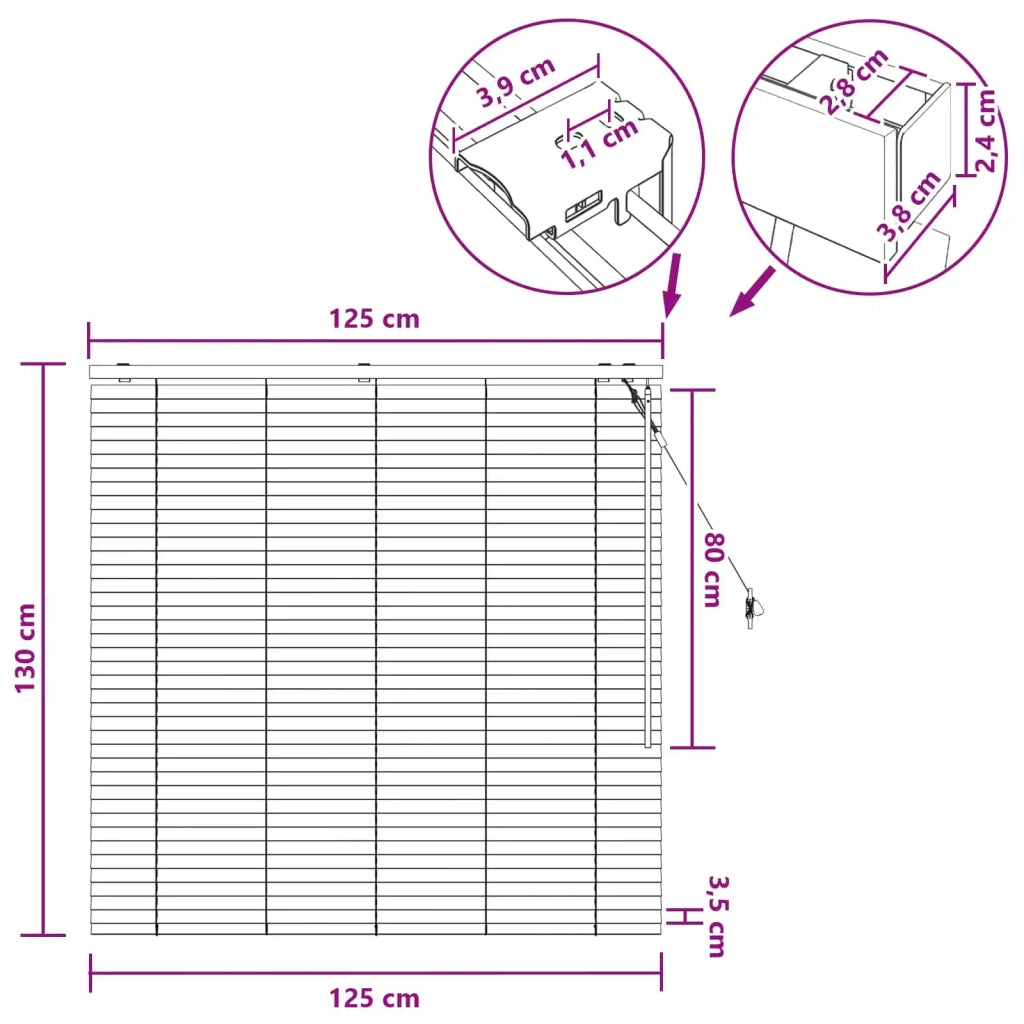 Tenda Veneziana Nero 125 x 130 cm 35 mm 42015471