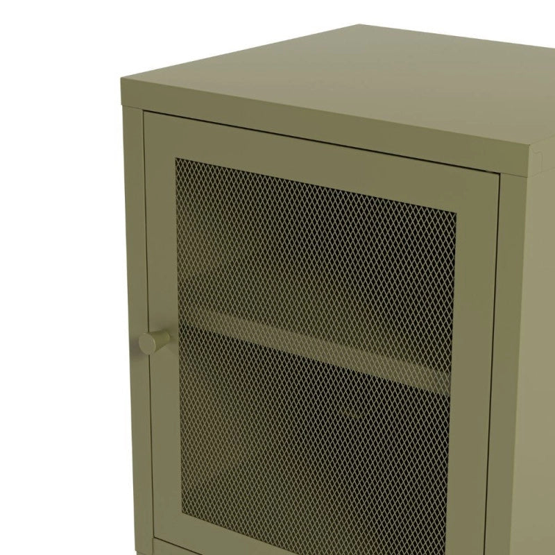 Comodino Fayna19363 in metallo con 1 anta colore verde
