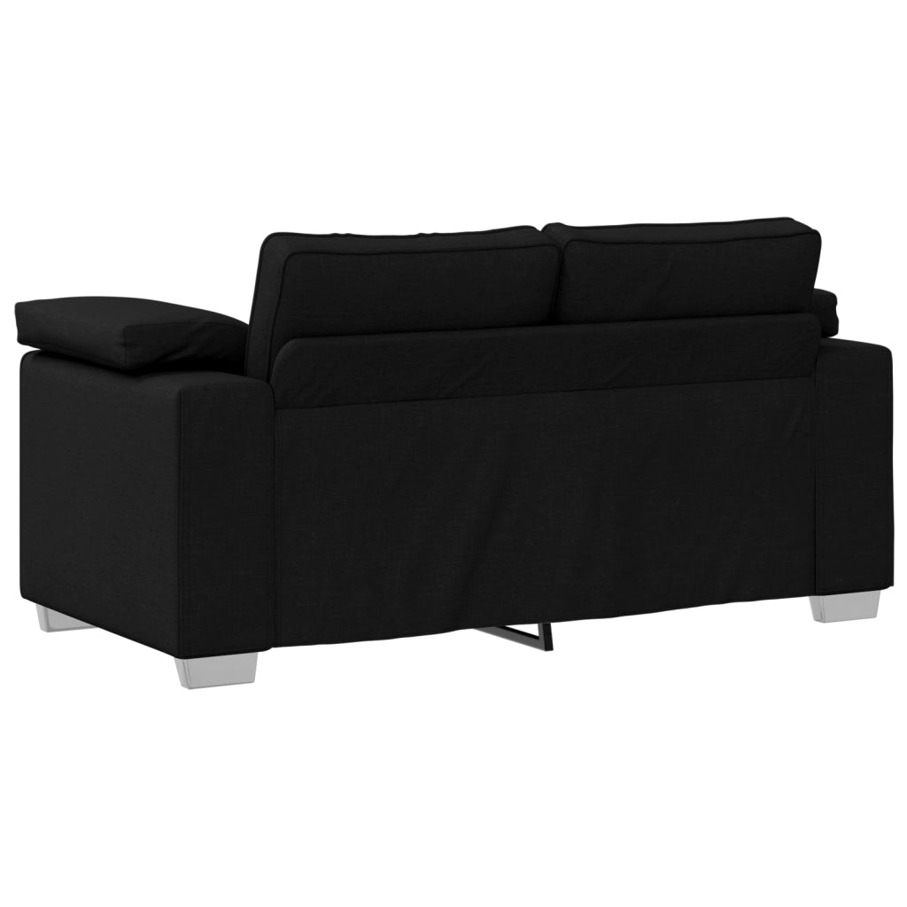Set divano 3 pezzi con cuscini tessuto nero