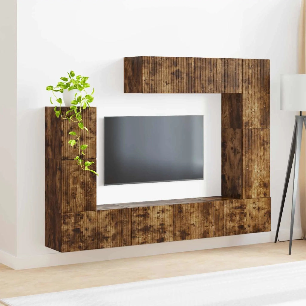 Set mobile TV 5 pcs Rovere fumé Legno multistrato