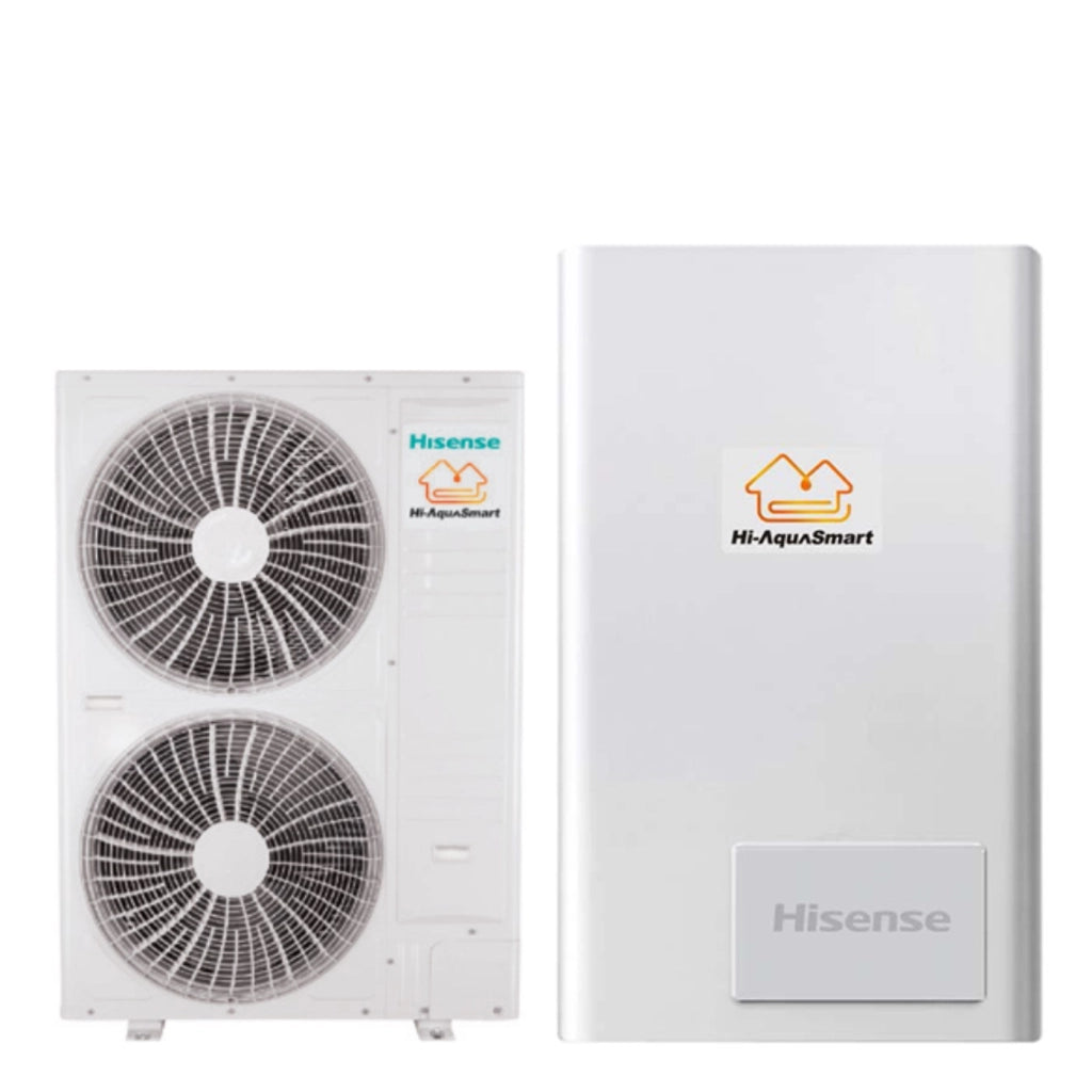 Pompa di Calore Splittata Biventola Aria/Acqua Hisense Hi-AquaSmart AHM-160UXCSAPA3 + AHW-120UCSEPA R-410 con Comando Incluso