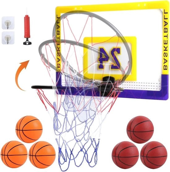 Set di mini pallacanestro per bambini - impianto di pallacanestro per interni con 6 palline per la camera dei bambini - per ragazzi, ragazze e adulti