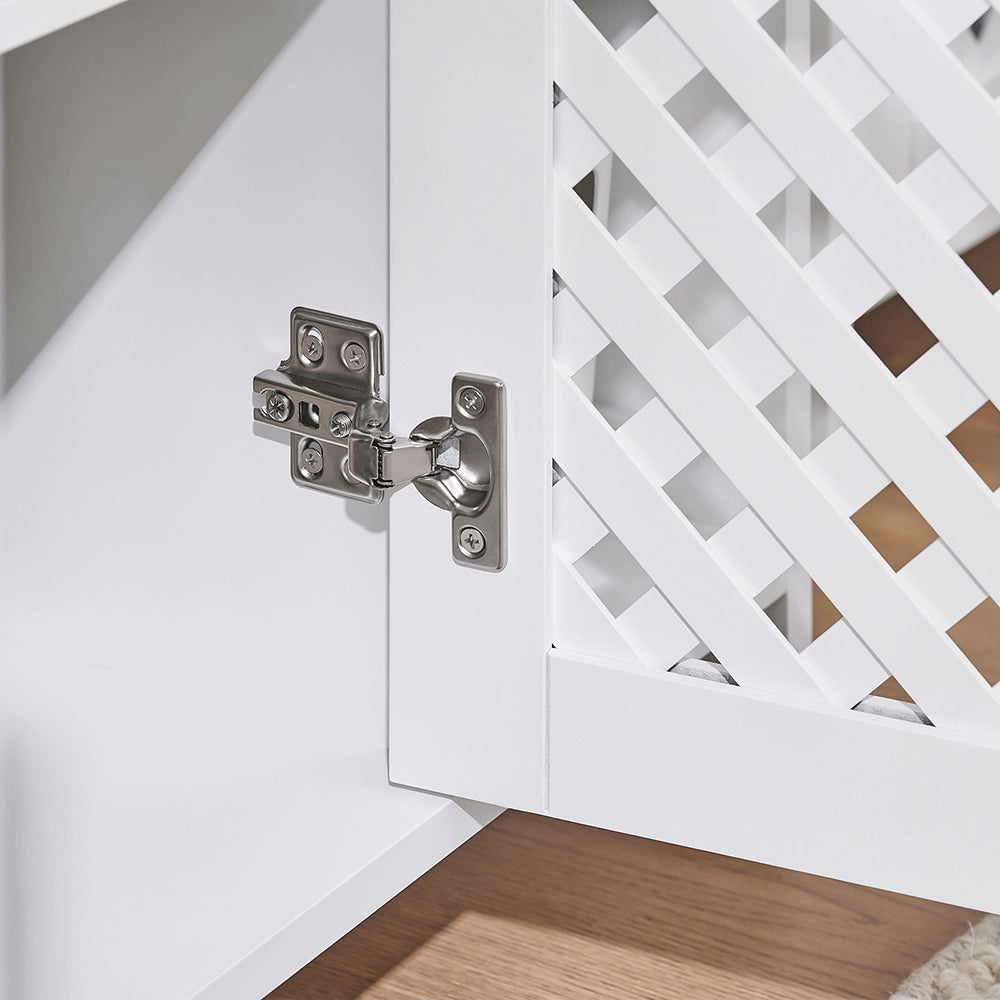 SoBuy Mobile Sottolavabo Bagno con 2 Ante e Ripiano Aperto – Mobiletto Bagno Sottolavabo in MDF E1, Ripiano Regolabile, Capacità 42kg – Mobili Salvaspazio 80x31,5x60,5cm BZR210-W