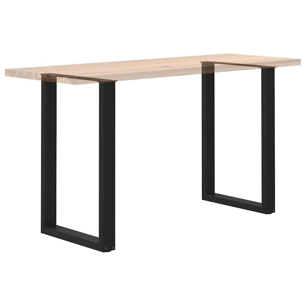 Set di 2 gambe per tavolo da bar a forma di U 60 x 90-91 cm design moderno con pratici piedini livellatori acciaio nero 02_0057464