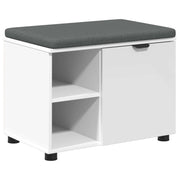Panca per ingresso con cuscino con porta Bianco 60 x 38 x 46 cm