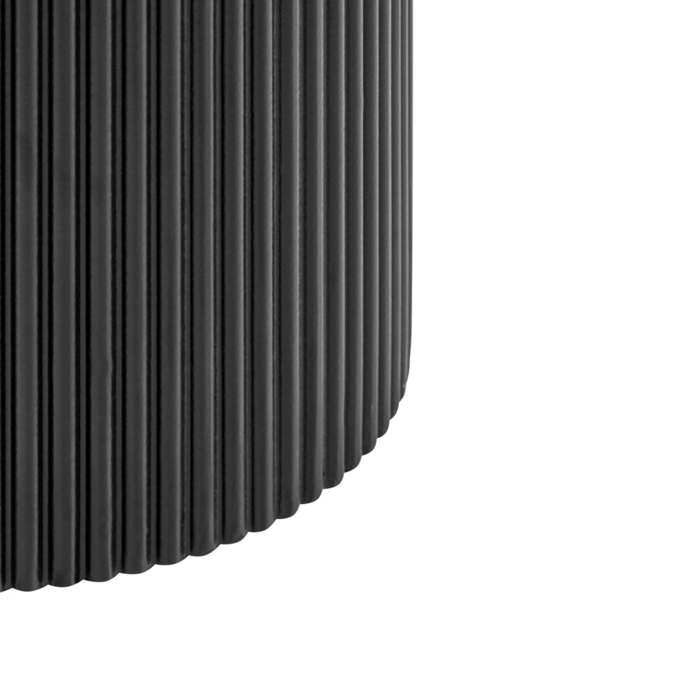 Tavolino con piano in MDF Design moderno e scanalato ø 30 cm nero