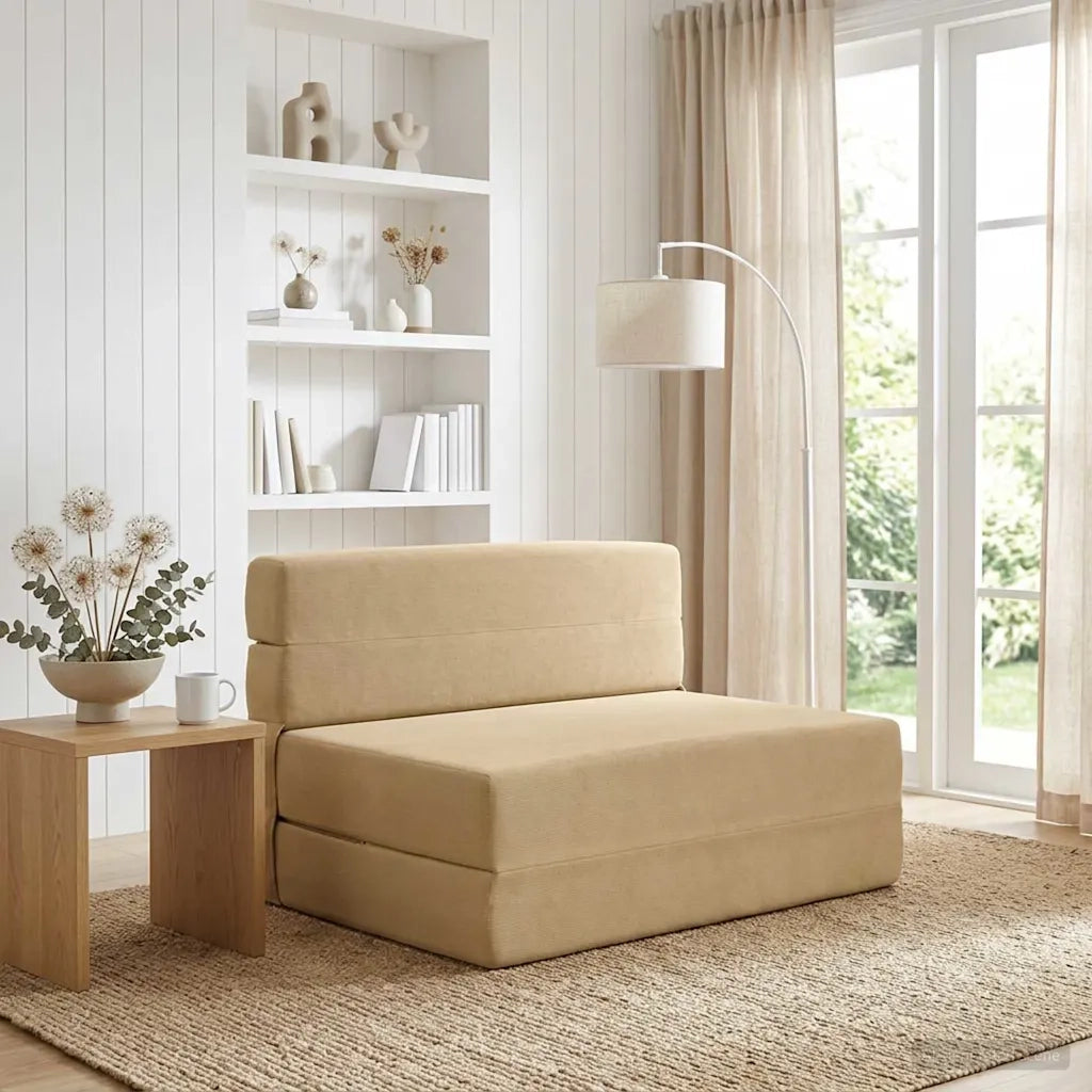 Divano Letto Pieghevole Verde Grigio 70 x 80 x 60 cm Tessuto