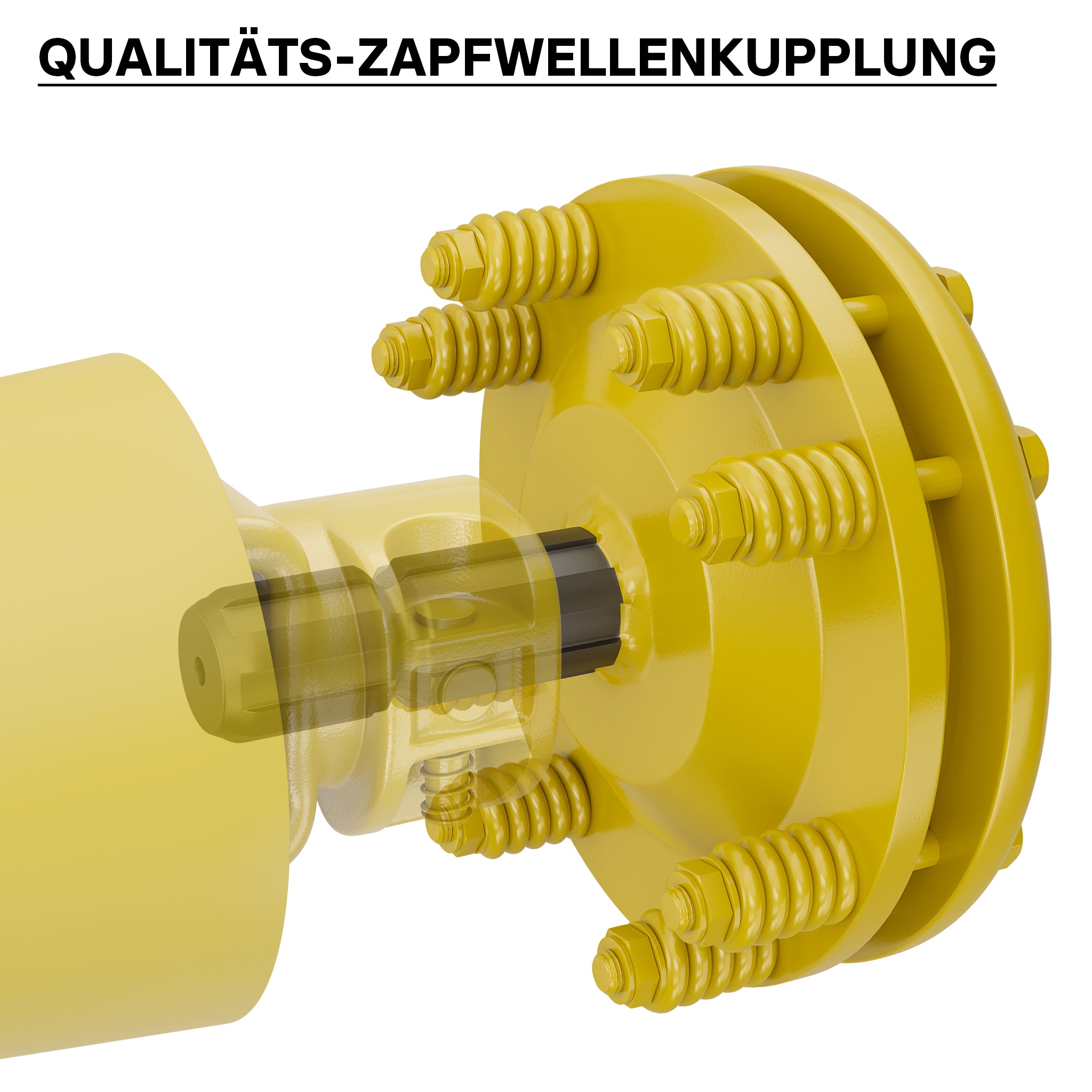 Frizione per albero cardanico scanalato a 6 denti Filetto esterno e interno 1 3/8" Max 1200Nm Giallo