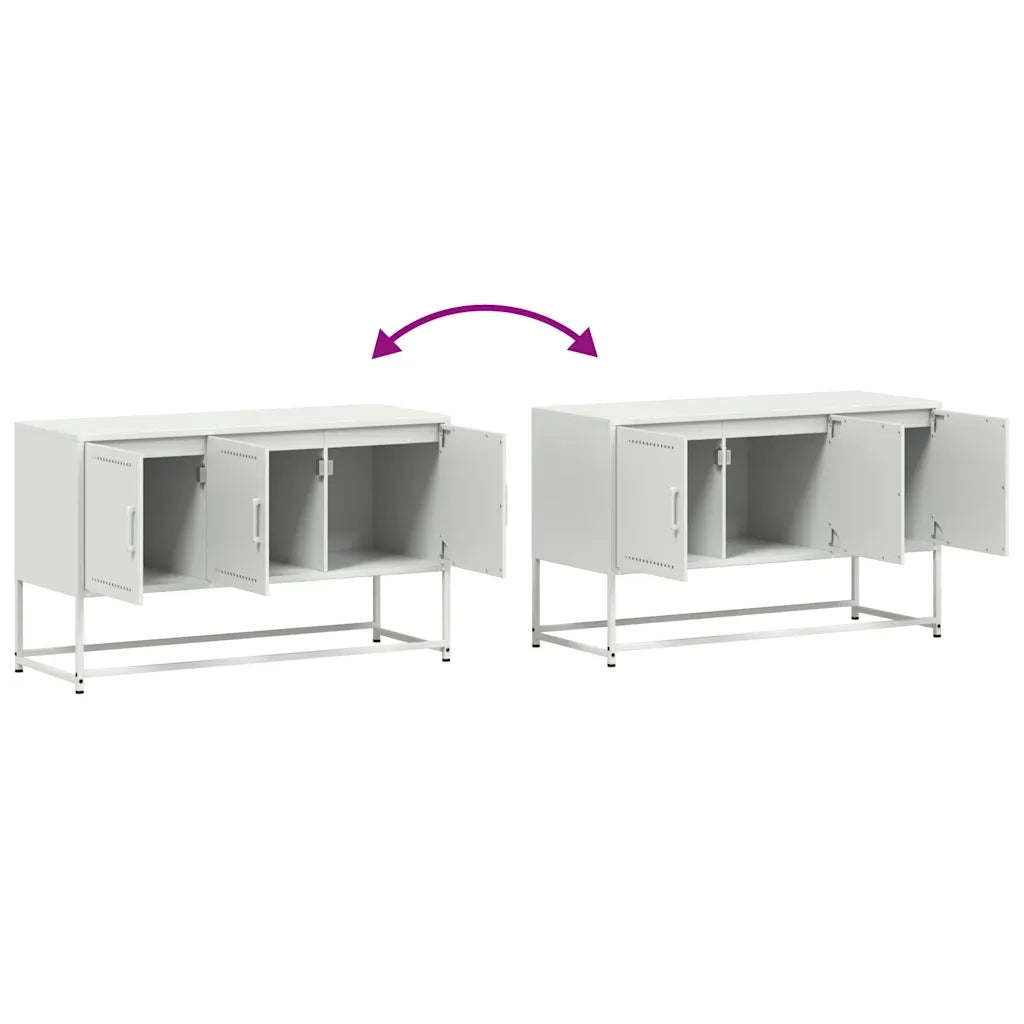 Mobile TV Bianco 100,5x39x60,5 cm in Acciaio
