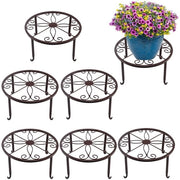 Set di 6 supporti per piante in metallo da 24cm, vasi per piante, supporti per vasi in metallo rotondi, contenitori per piante per interni, balconi, esterni, giardino