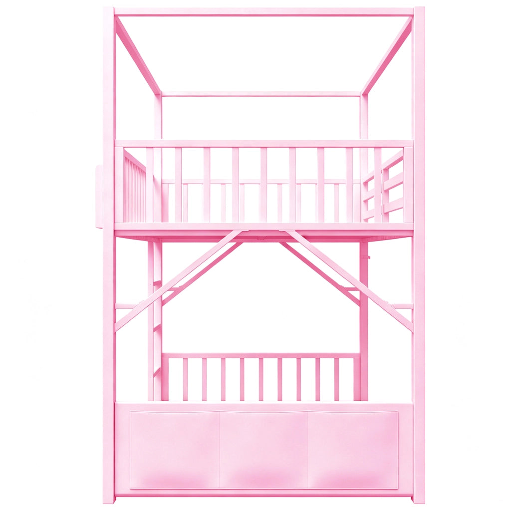 letto a castello metallo rosa 96 x 204 cm