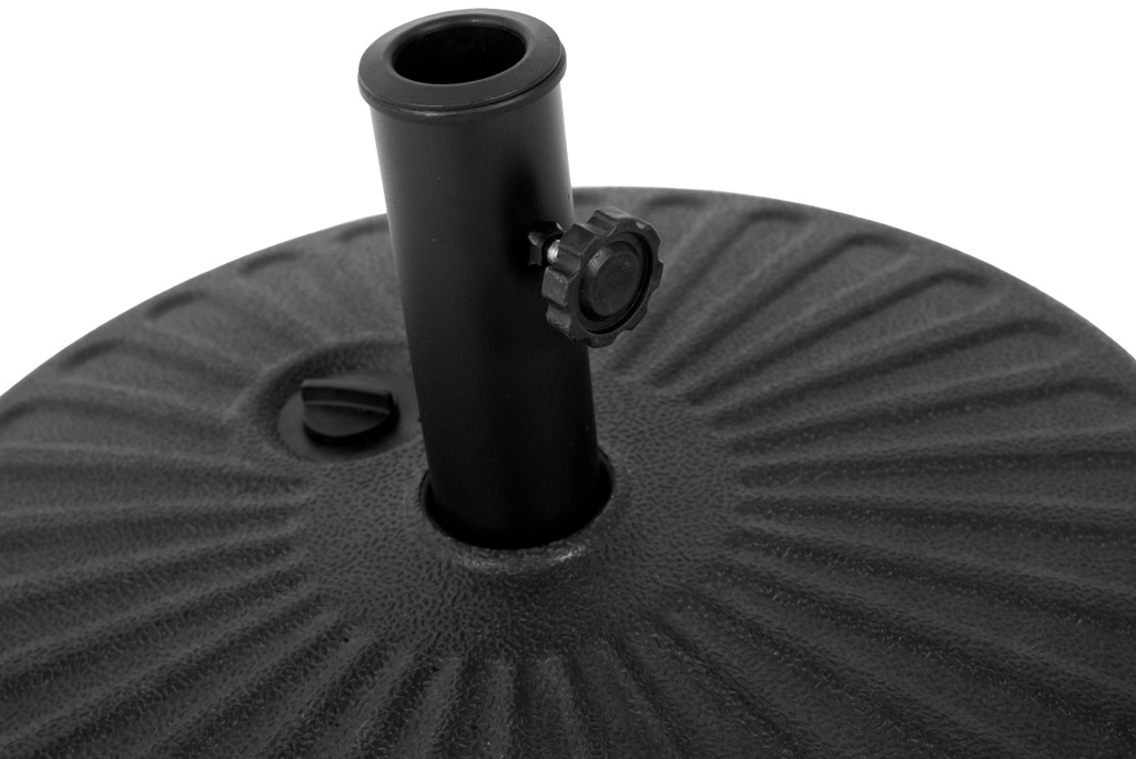 Base per ombrellone rotonda nera in plastica; 56 x 51 x 15 cm