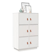 Credenza Bianca 67x40x108,5 cm in Legno Massello di Pino