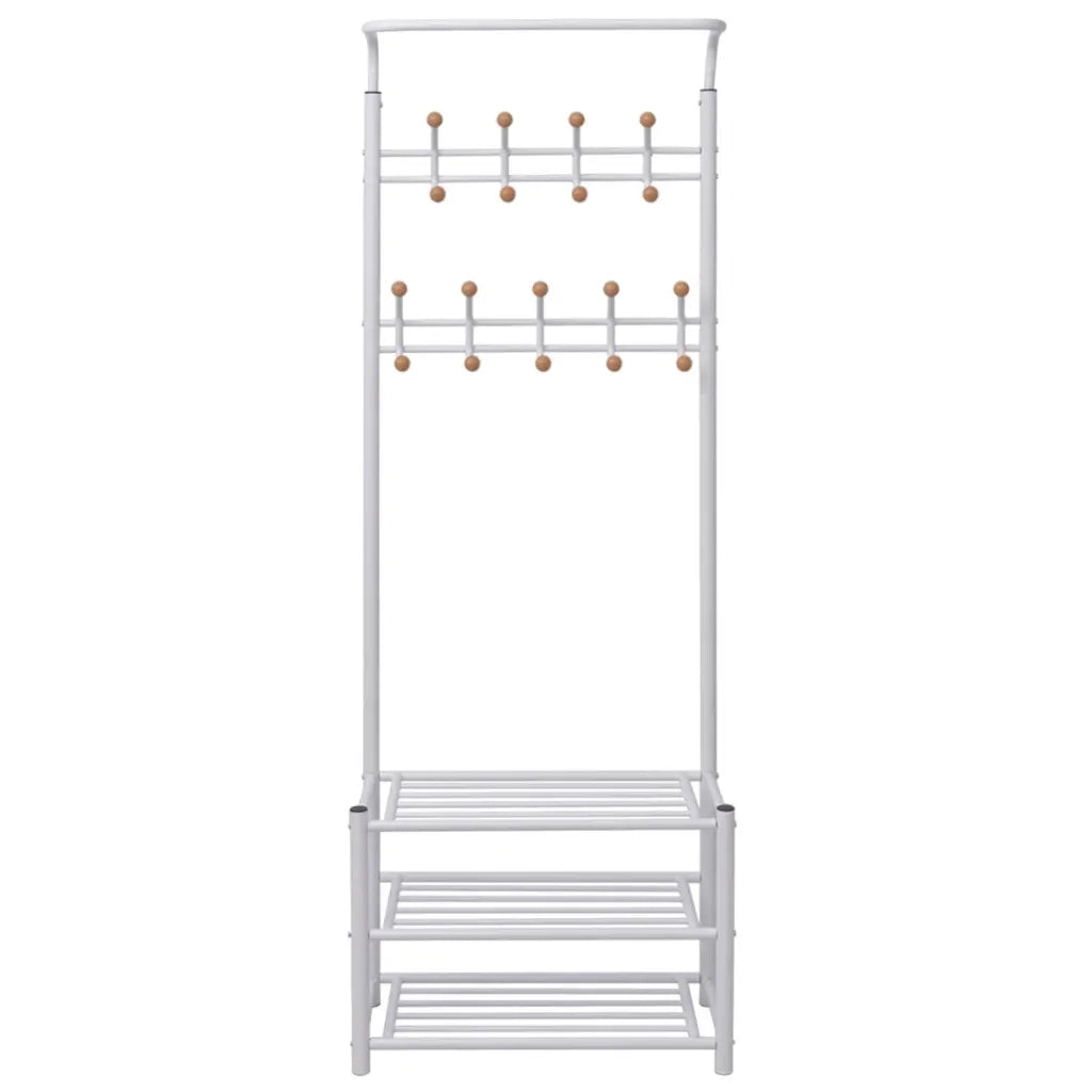 Appendiabiti con Poggiascarpe 68x32x182,5 cm Bianco CFW1230468