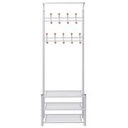 Appendiabiti con Poggiascarpe 68x32x182,5 cm Bianco CFW1230468