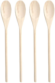 4 x Cucchiai in Legno di Quercia per la Cucina – Accessori per la Cucina, Frittura e Cottura – 30,5 cm Progetto Unico – Accessori Resistenti alle Sollecitazioni – Cucchiaio, Cucchiaio da Minestra