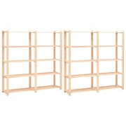 Scaffali portaoggetti a 5 ripiani set da 2 170 x 38 x 170 cm pino 500 kg beige 02_0045734