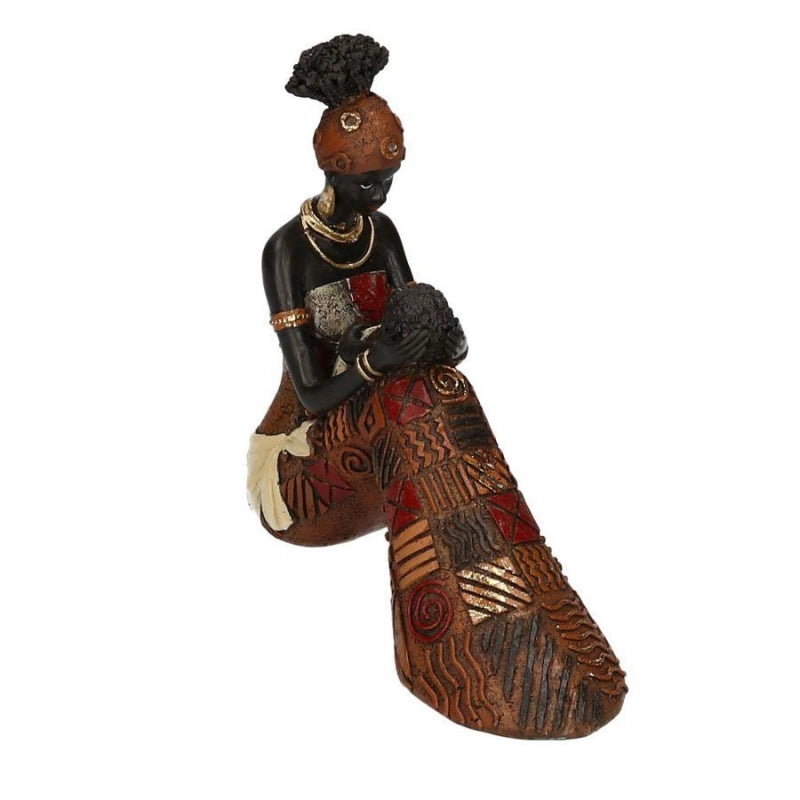 Statua resina donna africana cm 18,5x6h17