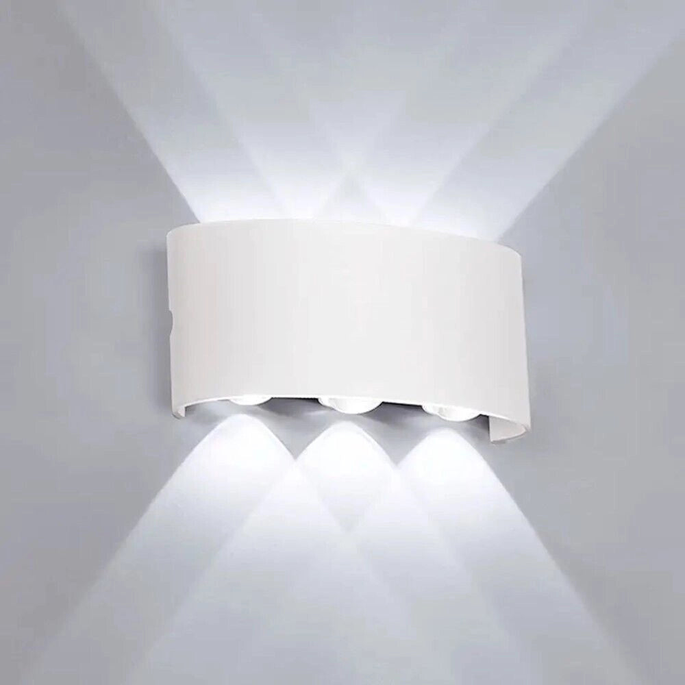 APPLIQUE PLAFONIERA LED 12W FARO FARETTO LAMPADA DA PARETE MURO DOPPIA LUCE 6500K