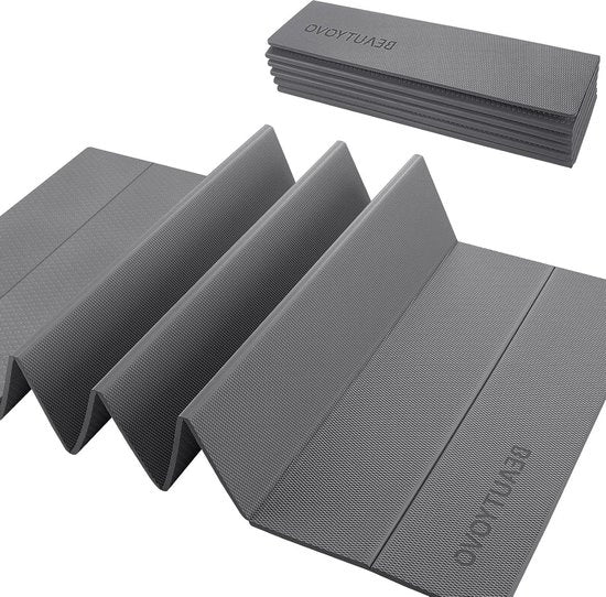Mat di yoga pieghevole con TPE - mat di yoga antiscivolo - spessore 8 mm - mat di sport - mat di fitness - antiscivolo - dimensioni 183 x 61 cm - mat di ginnastica - per esterno e interno - mat di allenamento per yoga