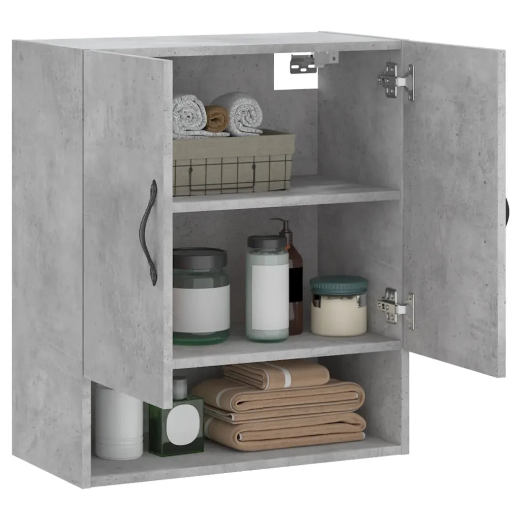 Armadietto a Muro Grigio Cemento 60x31x70 cm Legno Multistrato 829904