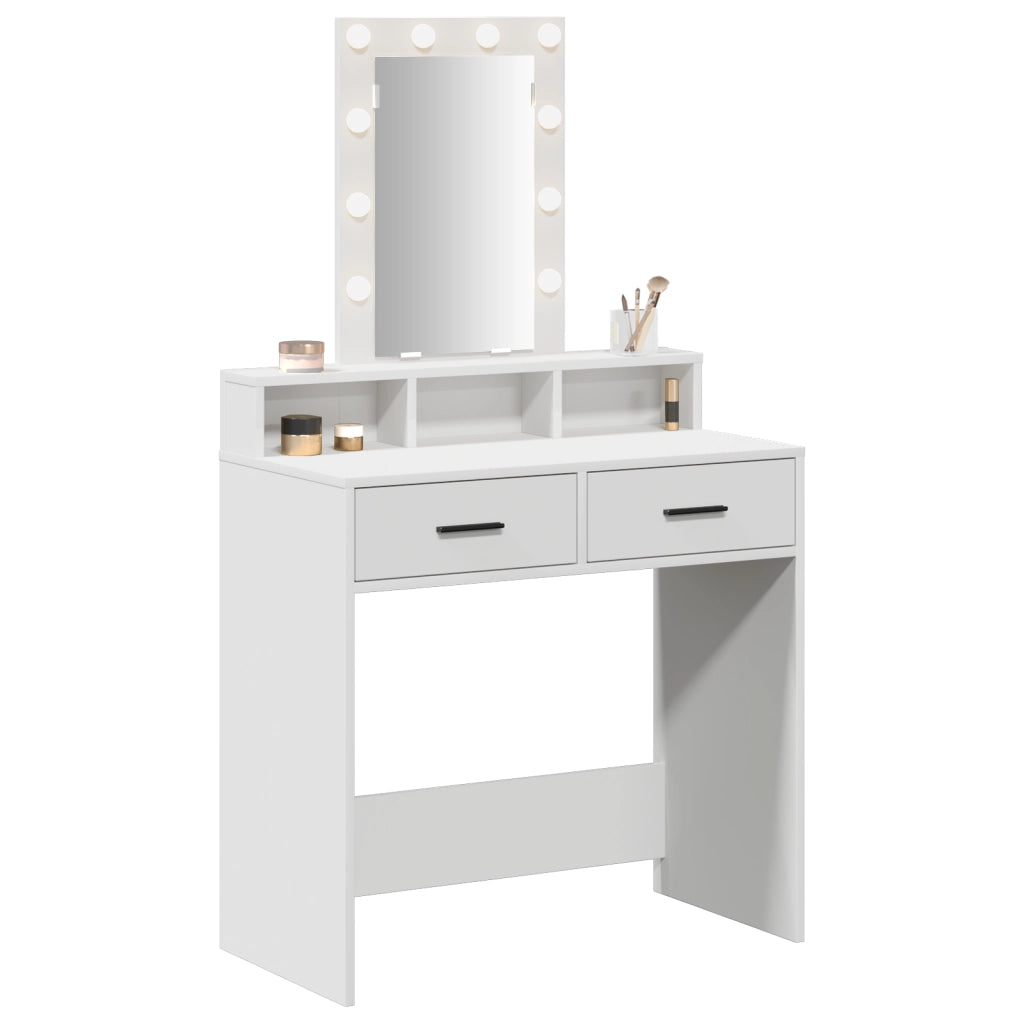 Toeletta  con luci LED bianca 79x41x140 cm