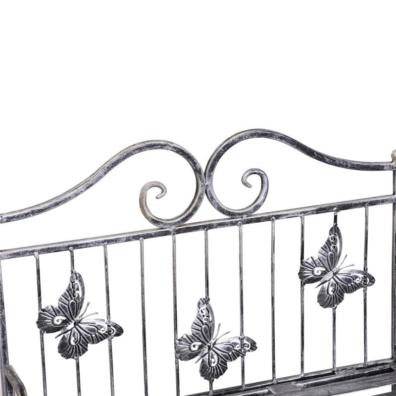 FIORIERA SCAFFALE CON FARFALLE E 3 RIPIANI  44 X 25 X 96 CM  COLOR GRIGIO ARGENTO