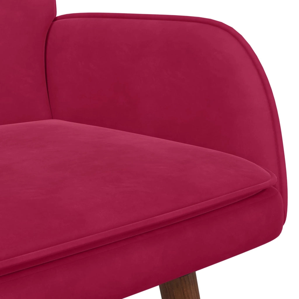 Sofa a Due Posti Rosso vino 115 x 61 x 87 cm Velluto