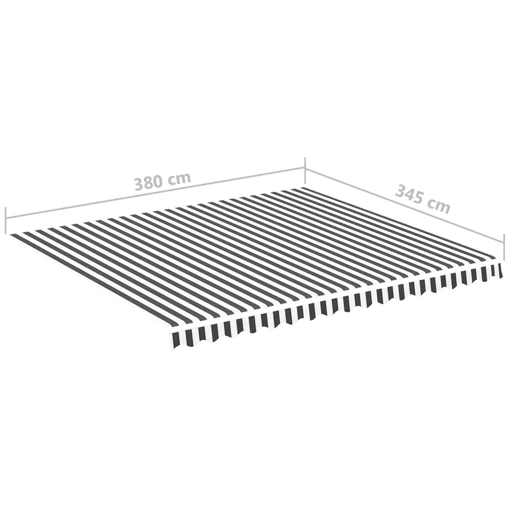 Tessuto di Ricambio per Tenda da Sole-Ricambio telo per tenda da sole Antracite e Bianco 4x3,5m