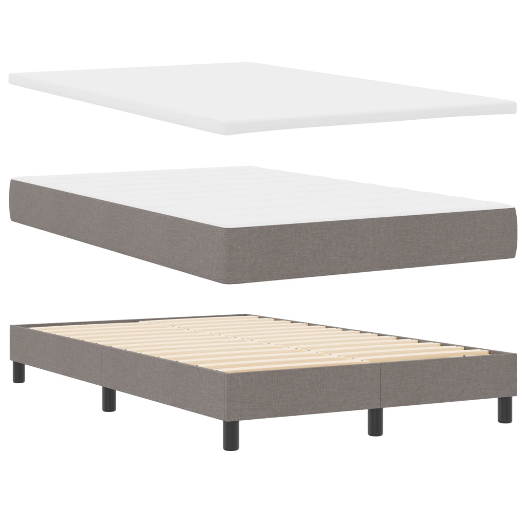 Letto con molle e materasso LED taupe 120x190 cm in tessuto