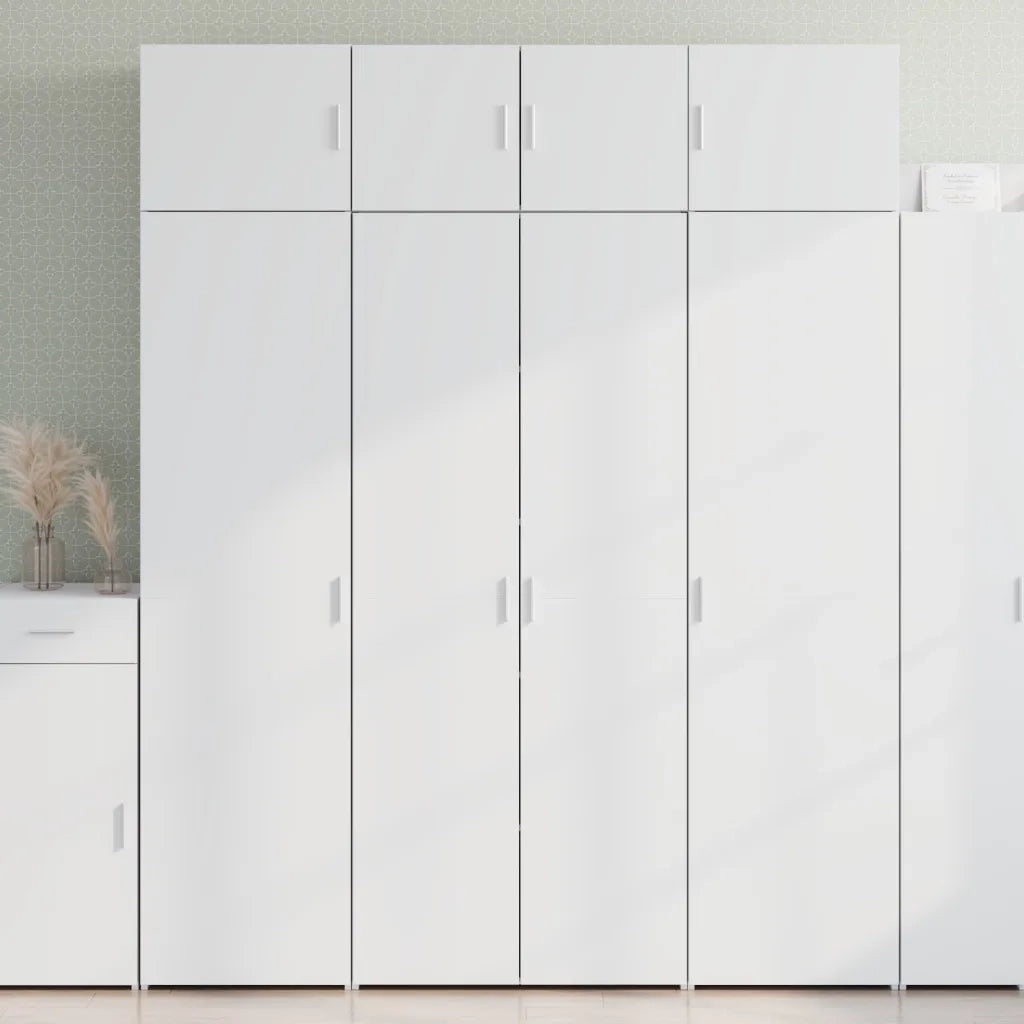 Credenza-Buffet-Armadio da cucina Bianca 80x42,5x185 cm in Legno Multistrato 530264