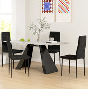 Set di 4 sedie da pranzo 41x50x97 cm con schienale alto ergonomico in metallo nero