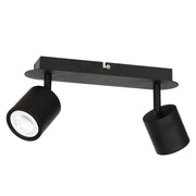 Plafoniera barra 2 faretti neri orientabili GU10 Demia Luminex