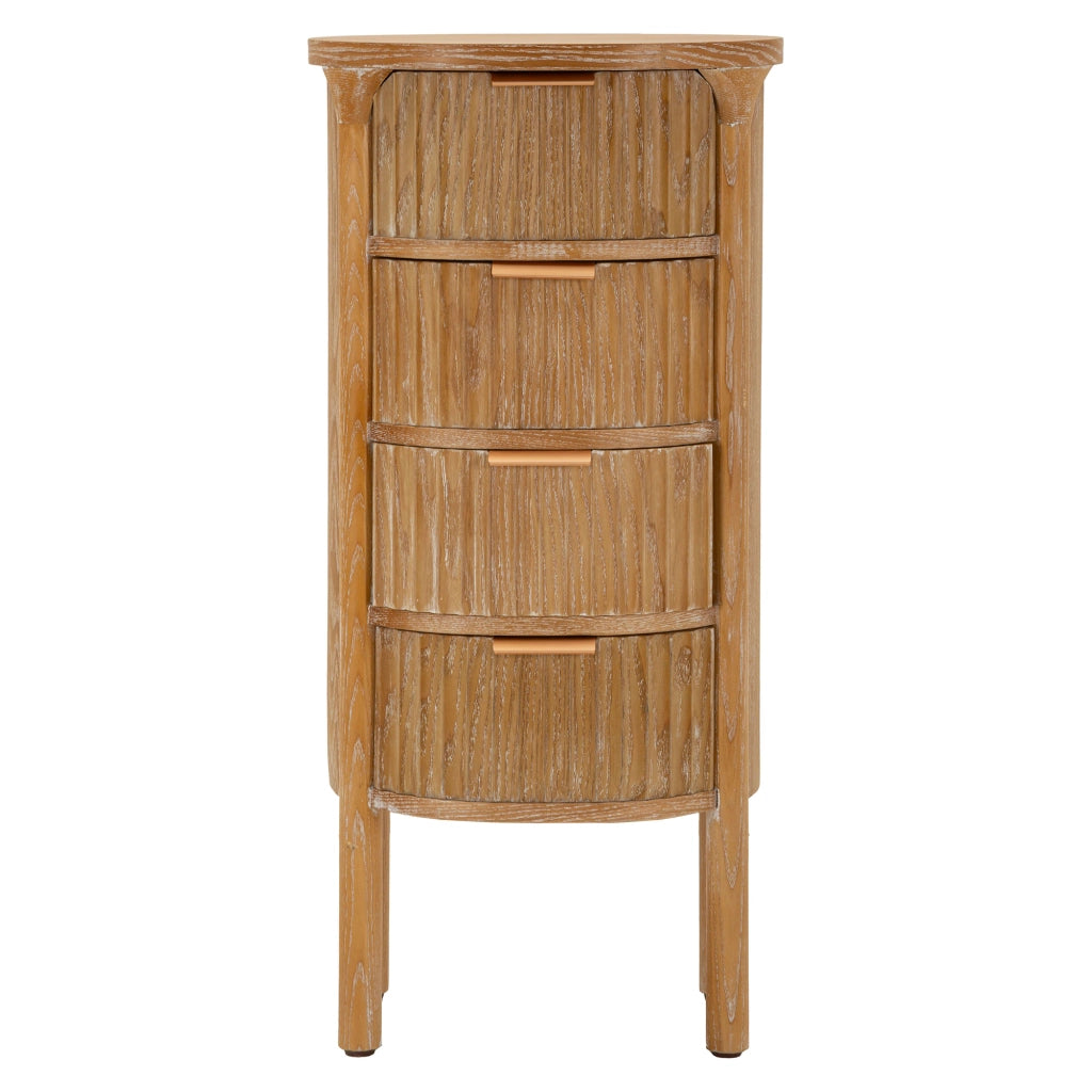 Falisa, Cassettiera 4 Cassetti, 38x34x82h cm Marrone Ciliegio