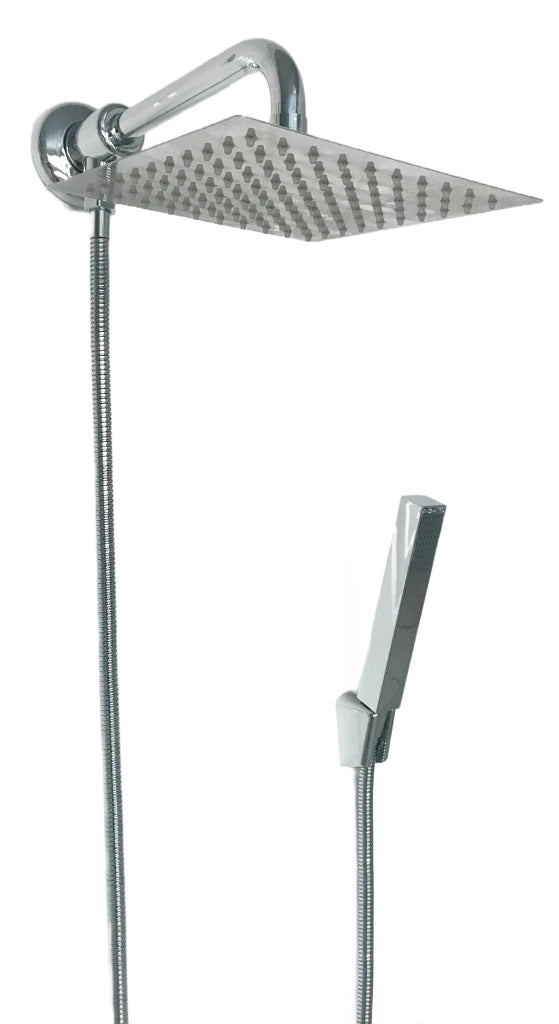 Kit doccia con deviatore a pressione e braccio cm 25