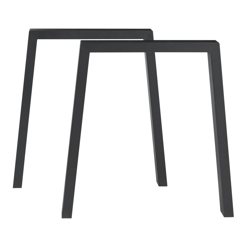 Set di 2 gambe per tavolo da arredamento moderno design originale 72 x 70 cm acciaio nero 03_0009670