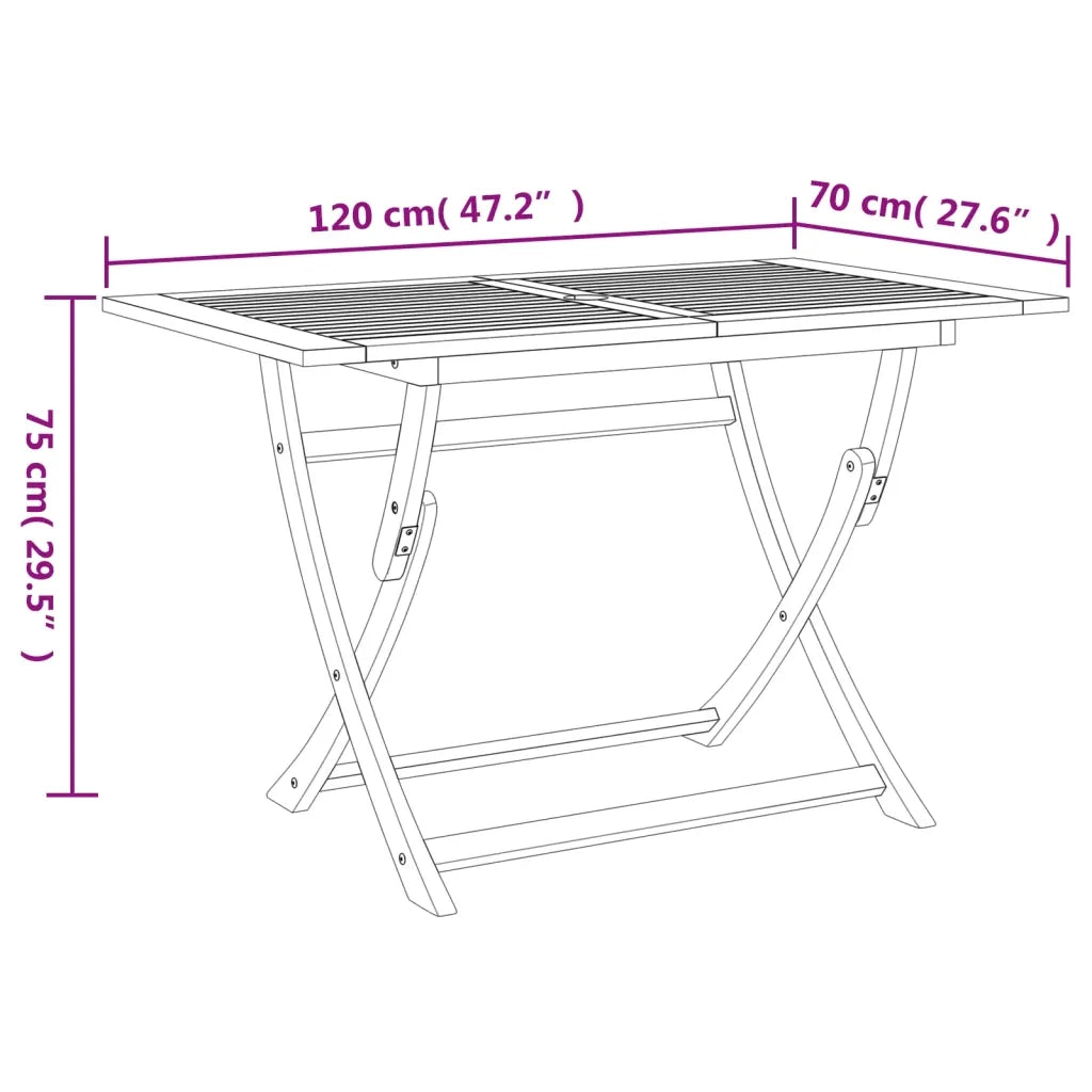 Set da Pranzo da Giardino 7 pz in Legno Massello di Acacia 3295000