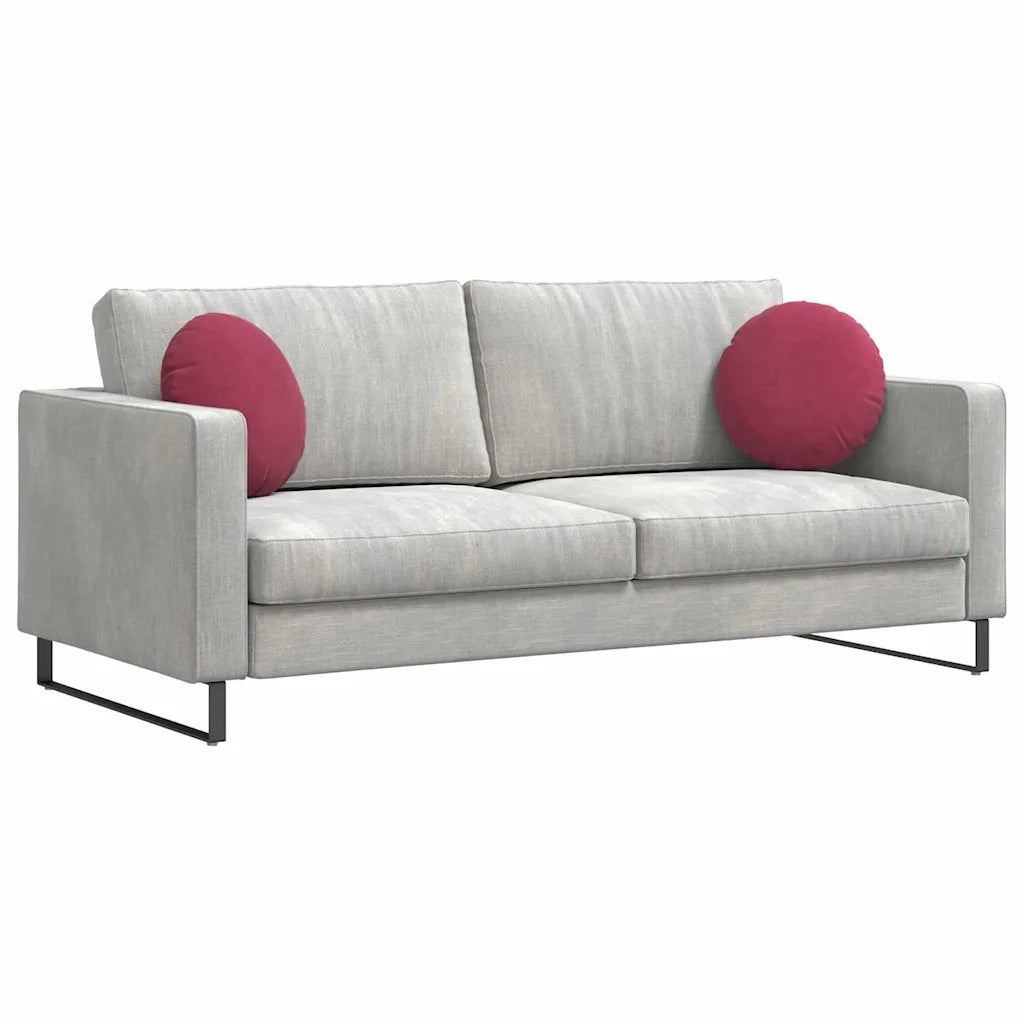 Cuscini per Seduta 2 pcs Rosso Vino Ø 40 x 13 cm Velluto