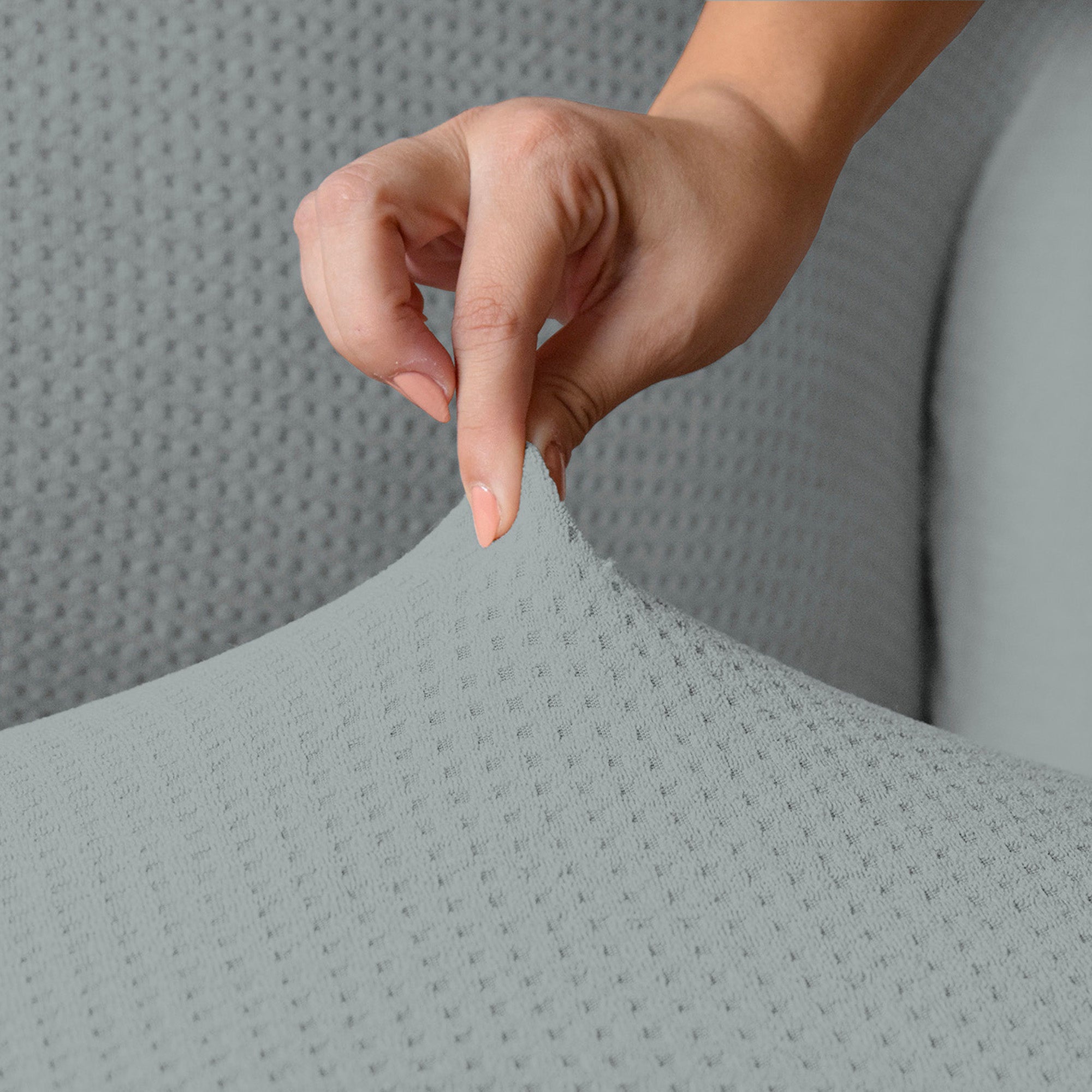 Copridivano Elasticizzato 2 Posti in Poliestere Iris Grigio Chiaro