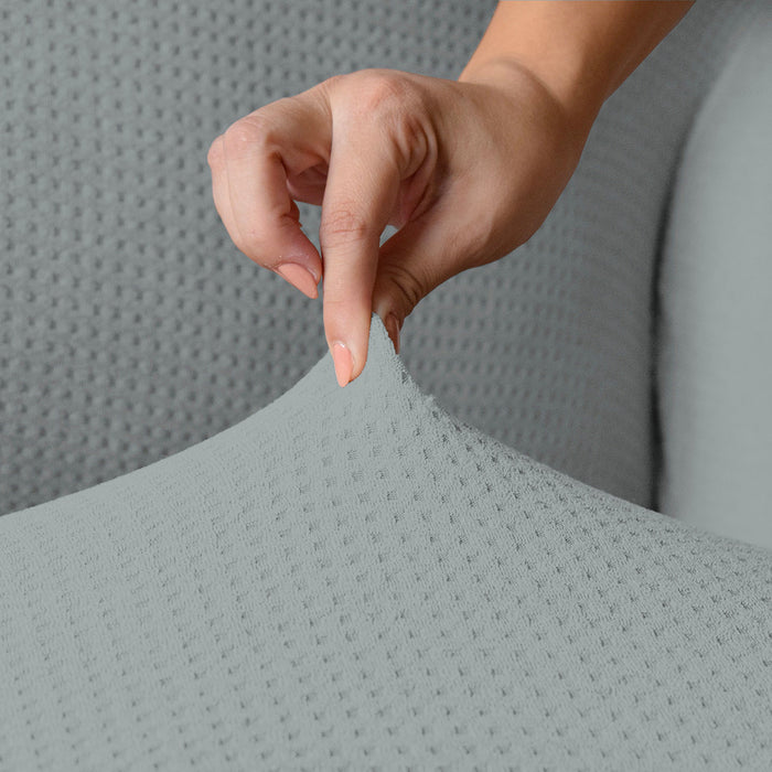 Copridivano Elasticizzato 2 Posti in Poliestere Iris Grigio Chiaro