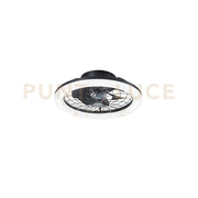 PLAFONIERA LED VENTILATORE ETESIA NERO 40W 5500LM CCT 3000K Luce calda,4000K Luce naturale,6500K Luce fredda CON TELECOMANDO RF 49X17CM